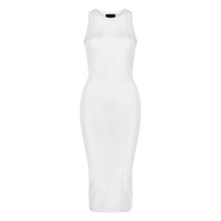 Semi-Sheer Dress In White