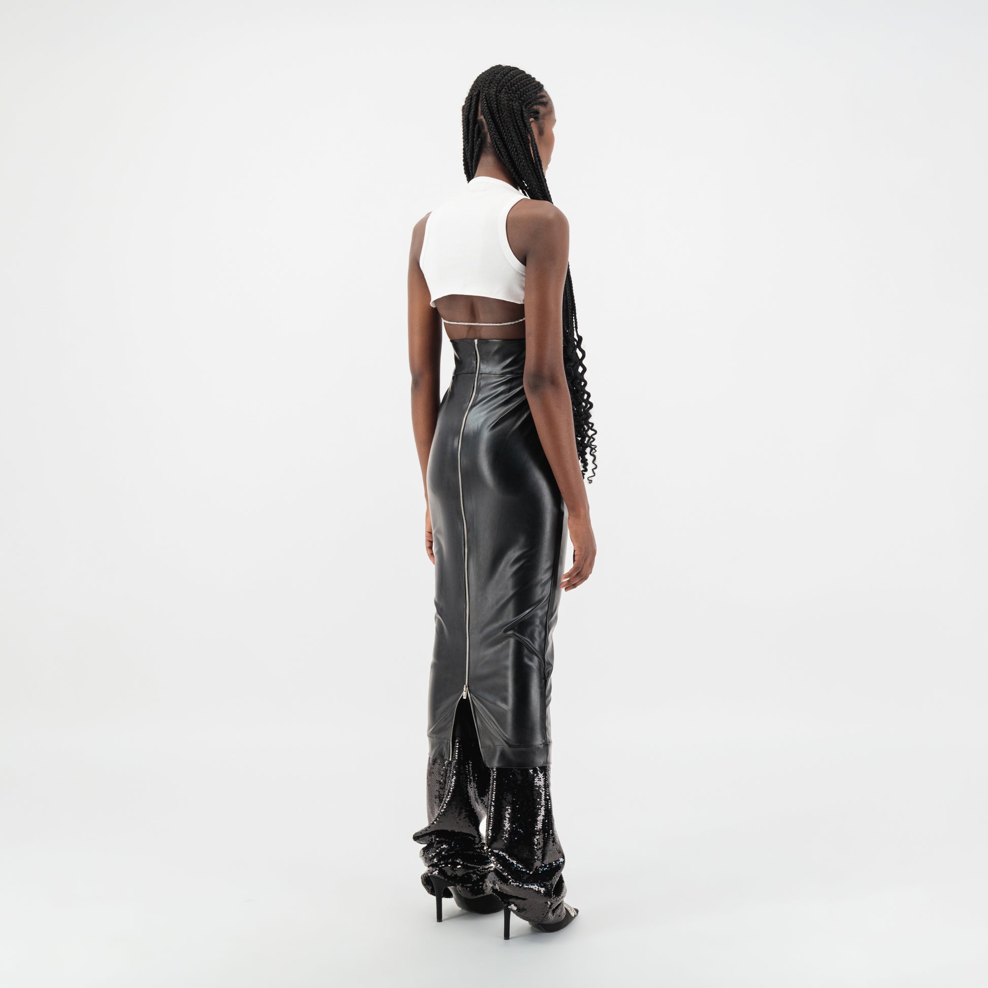 Sequin Layered Pencil Skirt Pants