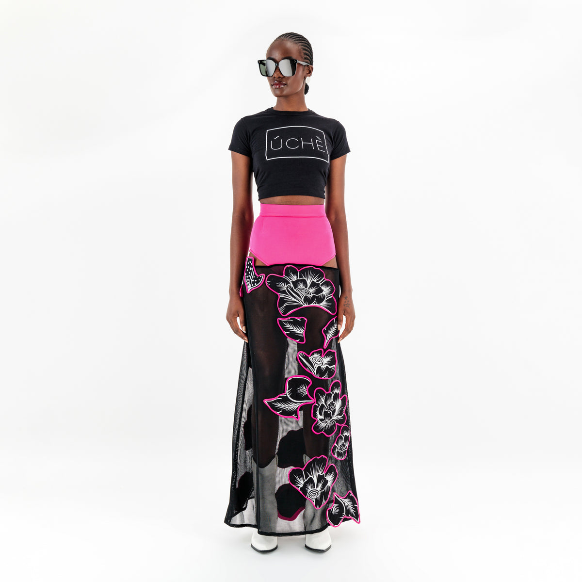 Sheer Floral Maxi Skirt