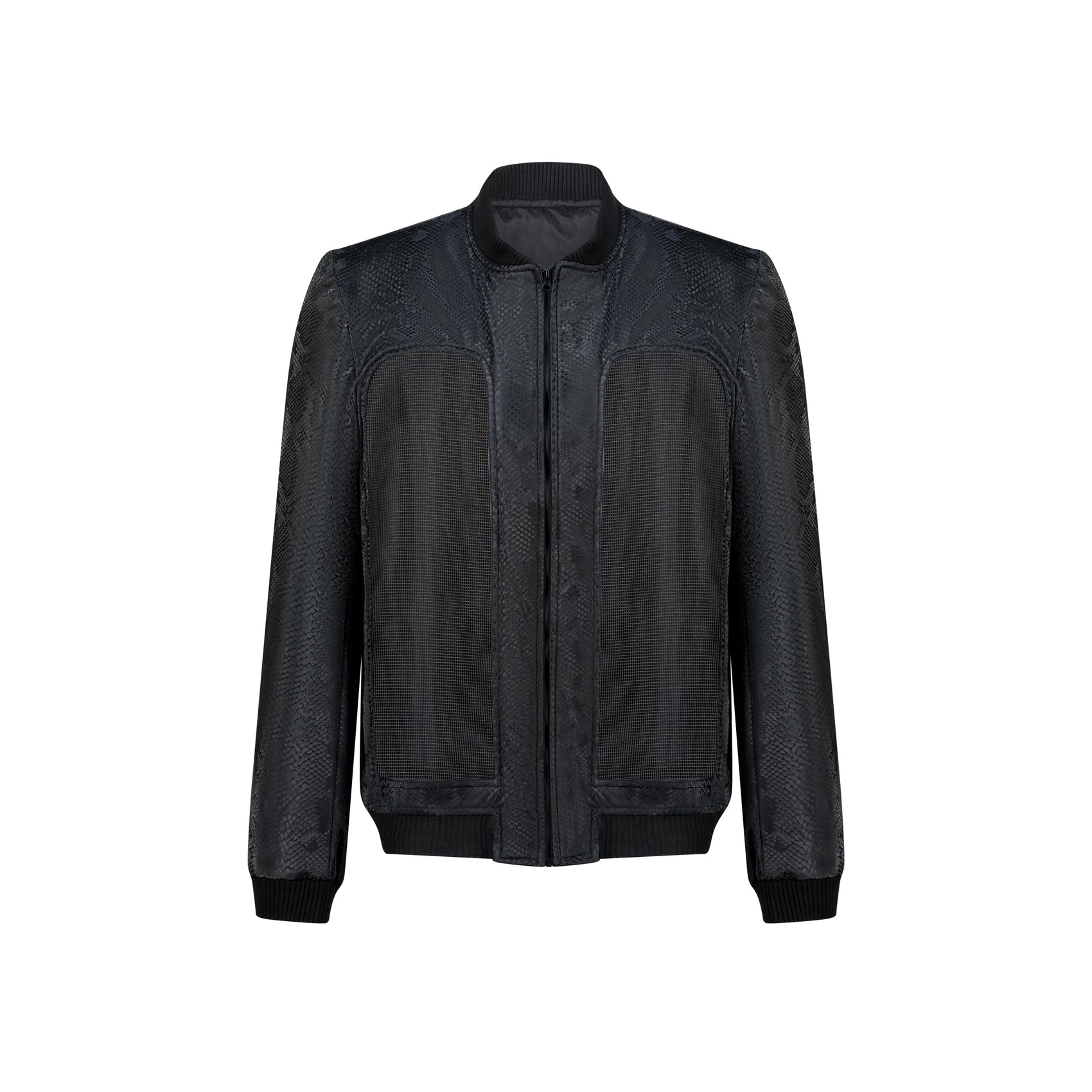 Snake Skin Print Bomber Jacket