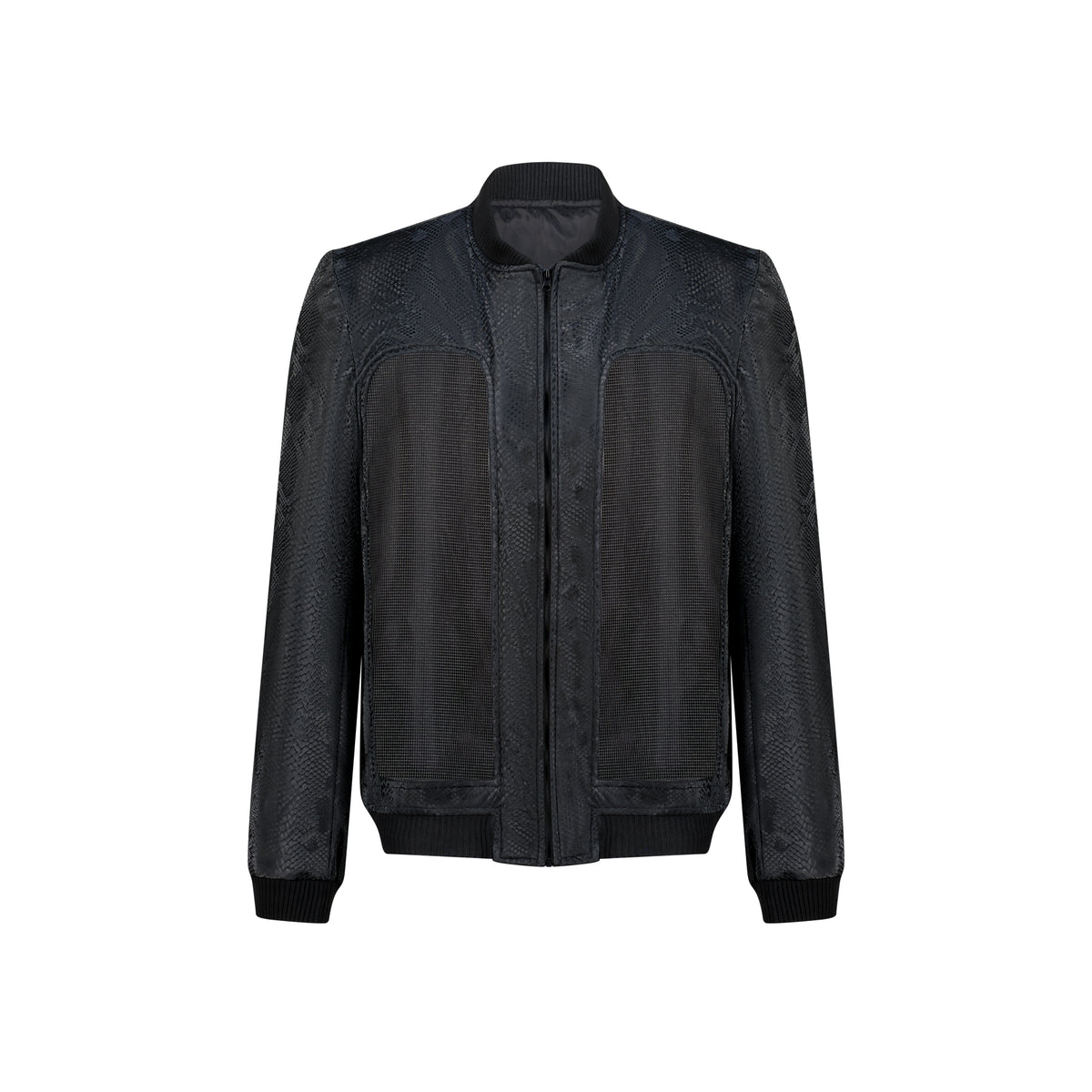 Snake Skin Print Bomber Jacket