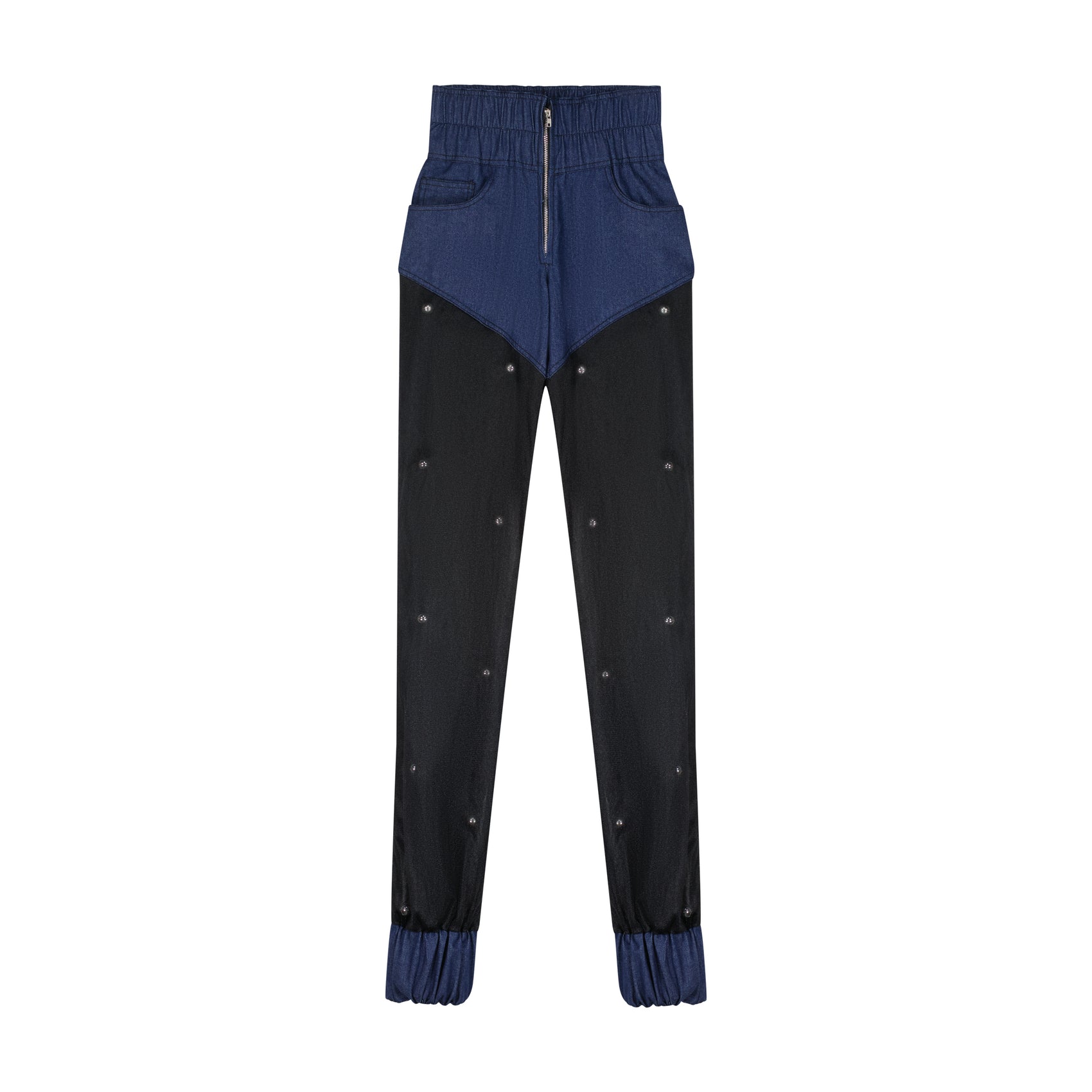 Stud Elastic Denim Pants