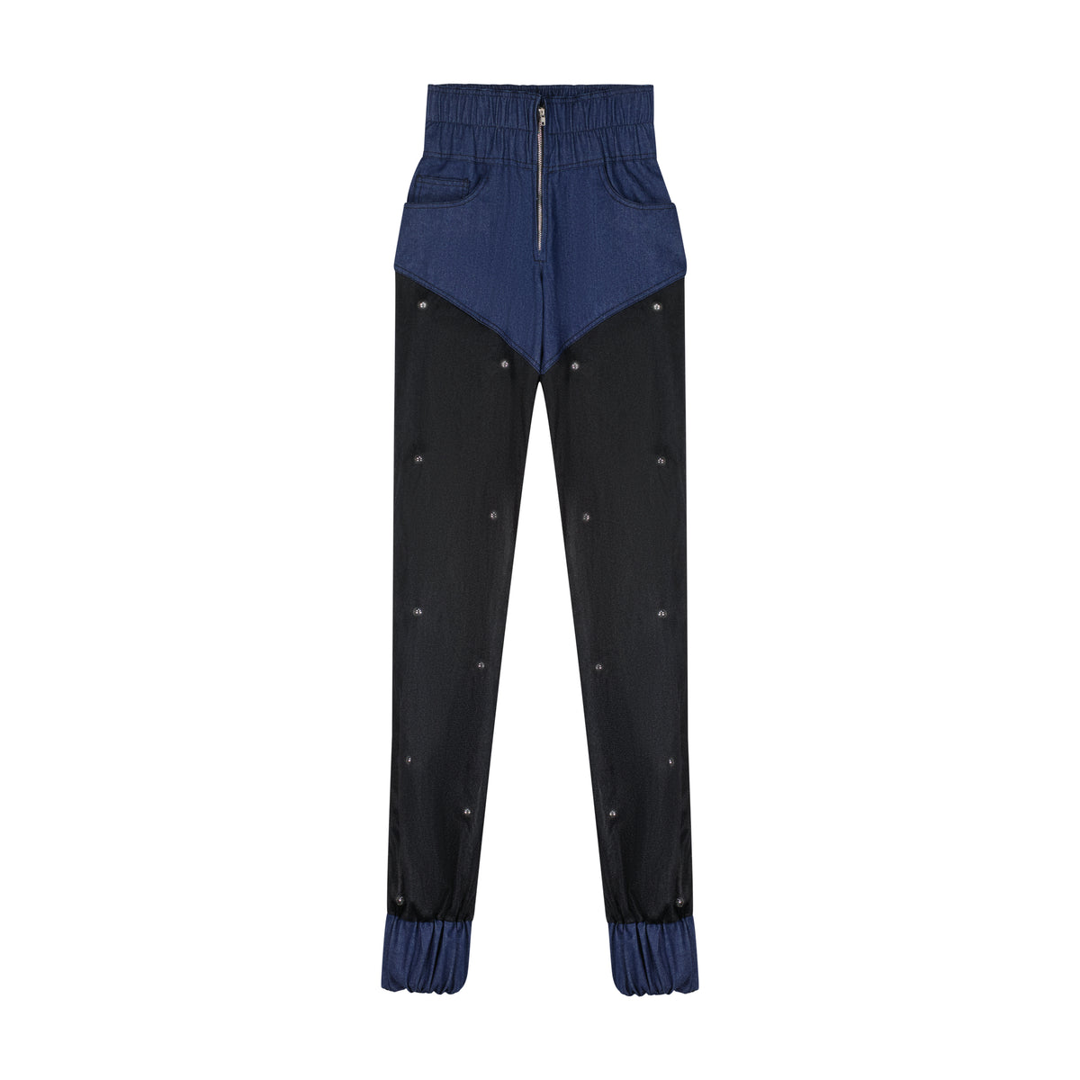 Stud Elastic Denim Pants