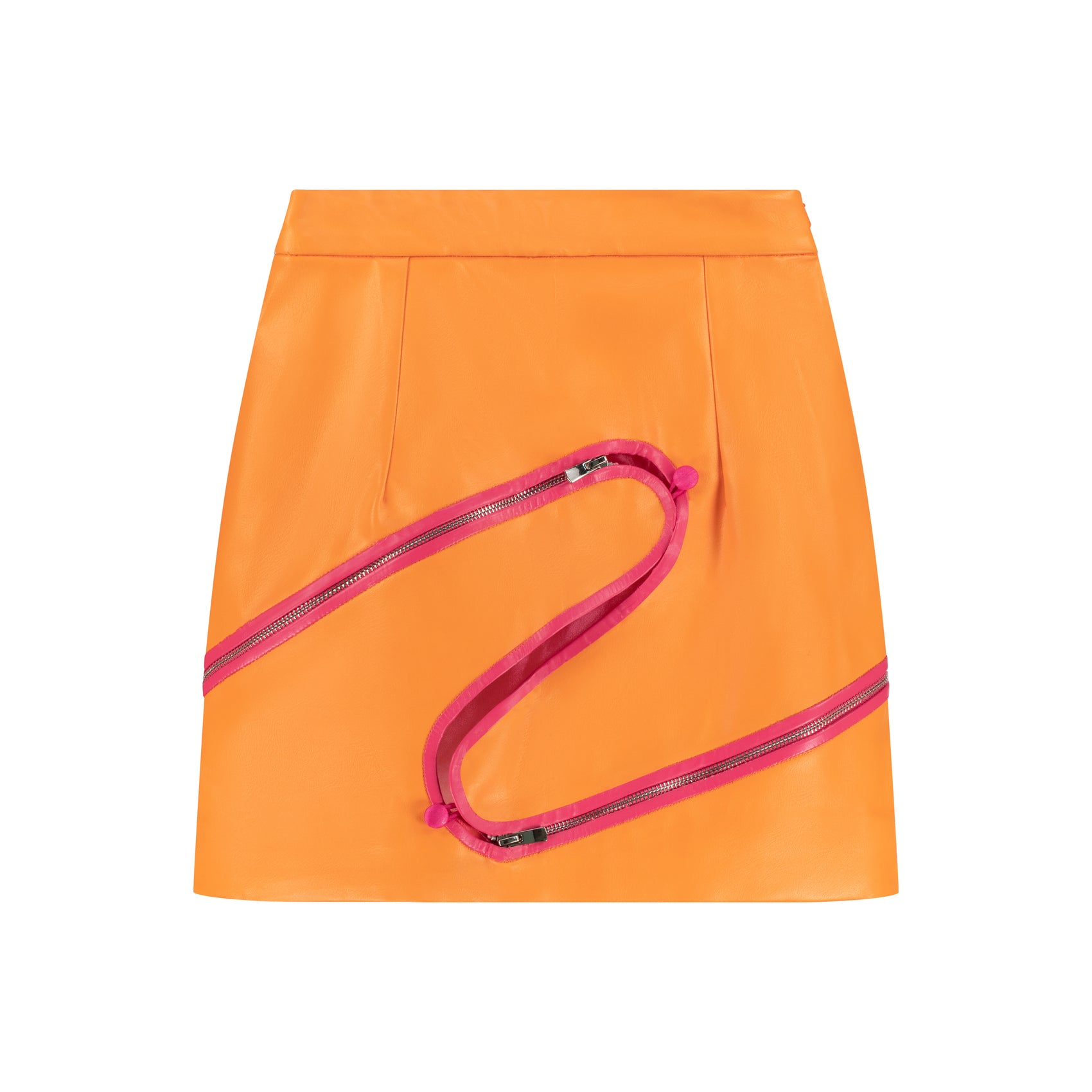 Wavy Faux Leather Mini Skirt