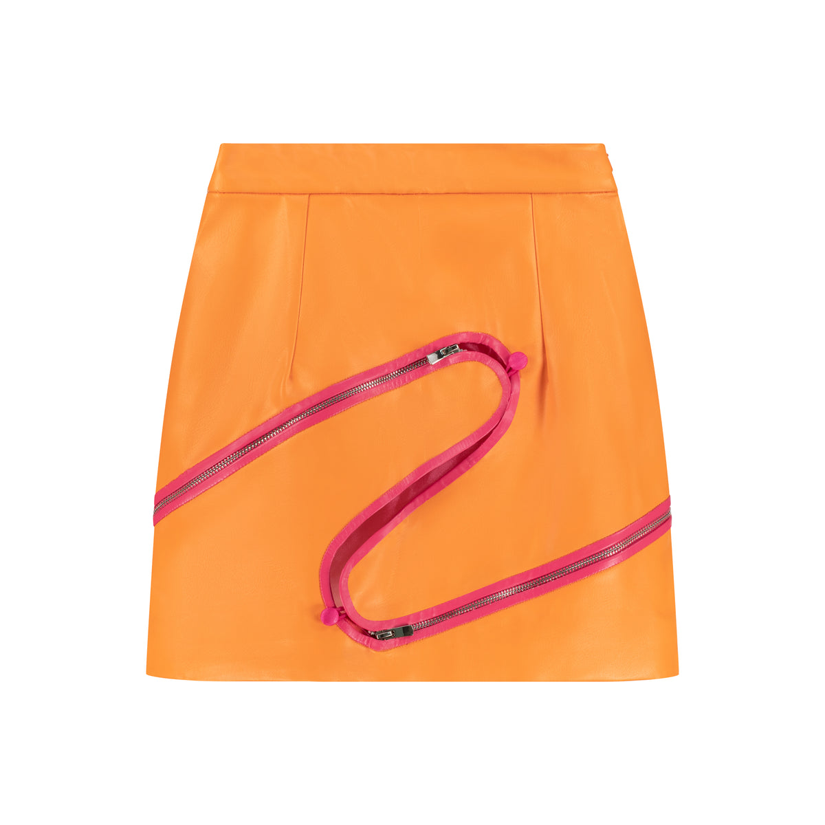 Wavy Faux Leather Mini Skirt