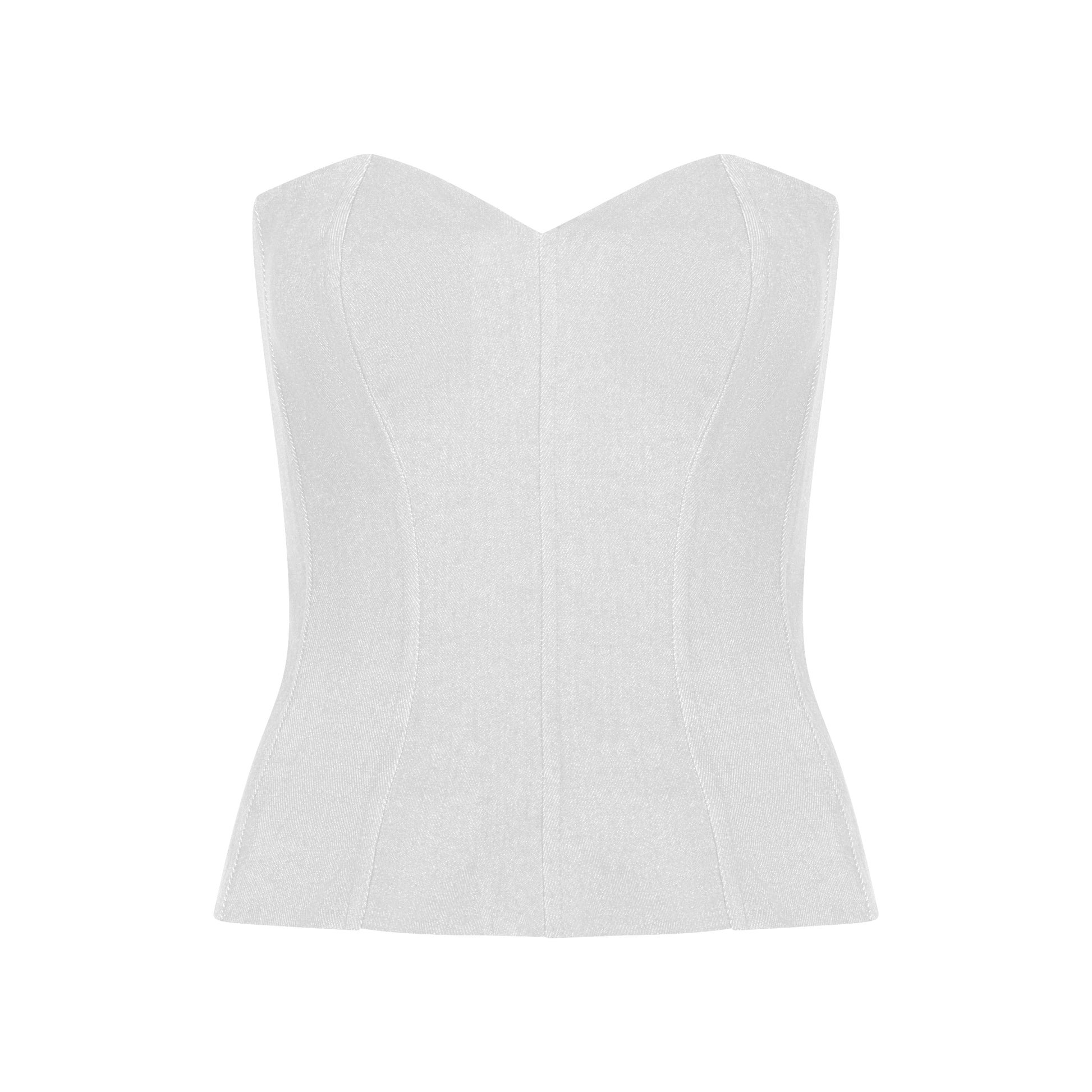 White Denim Corset Top