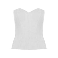 White Denim Corset Top