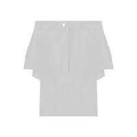 White Faux Leather Cut Out Skirt