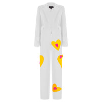 White Heart Detail Jumpsuit