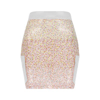 White Sequin Tom Boy Skirt