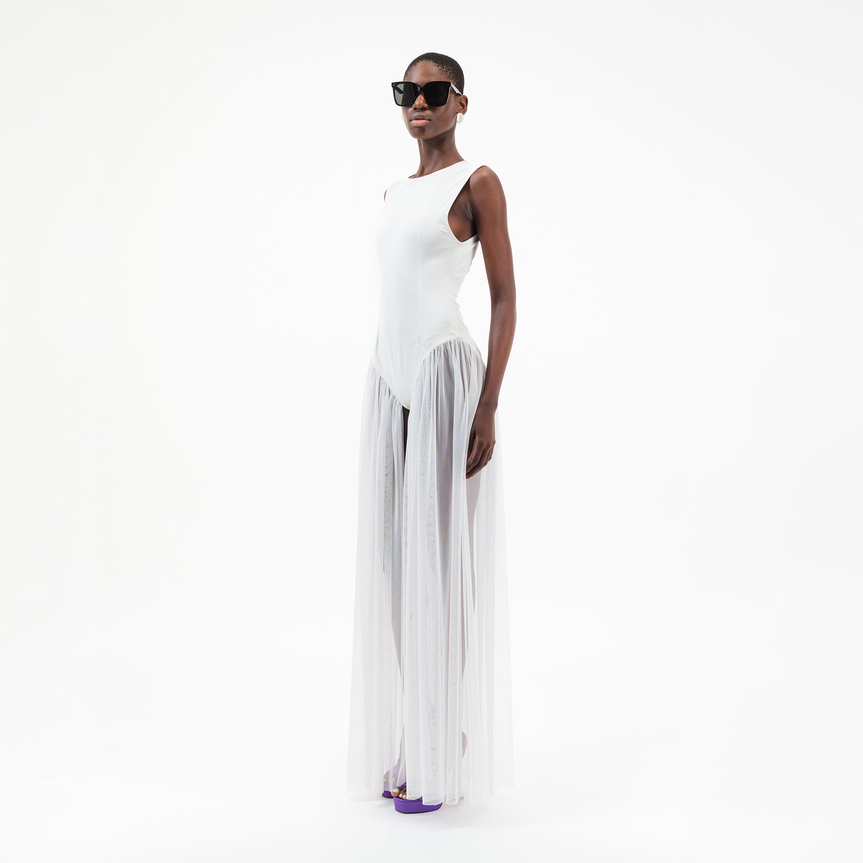 White Tulle Bodysuit