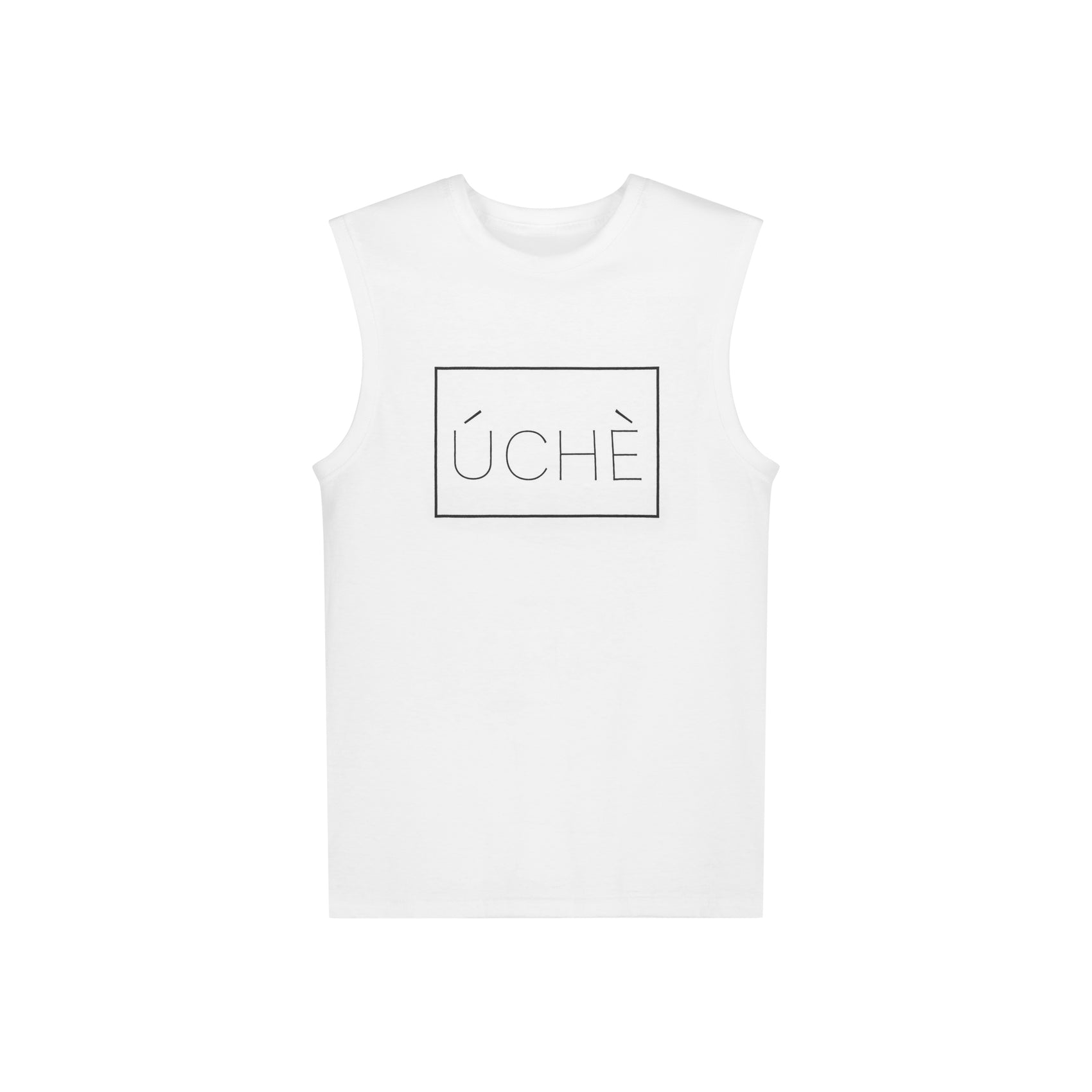 White ÚCHÈ Logo Sleeveless Shirt